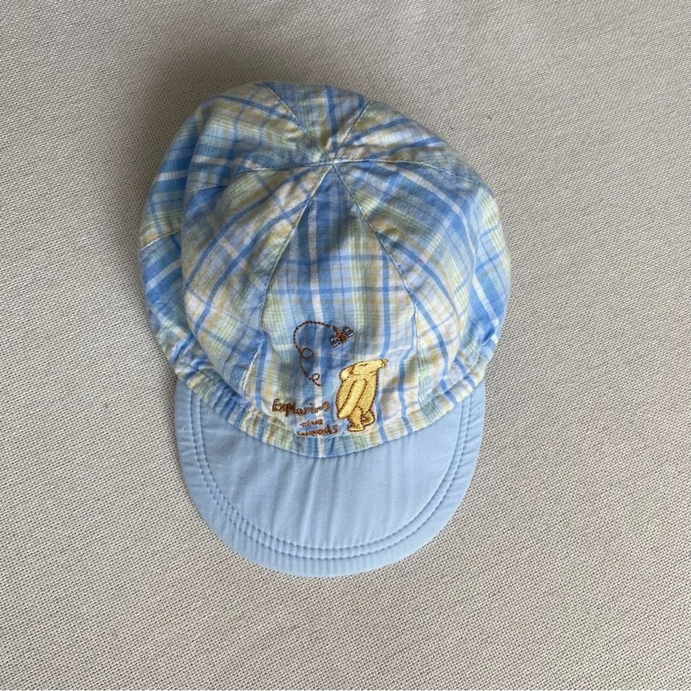 Y2K Disney Classic Winnie the Pooh Plaid Cotton Baseball Cap OS Infant Toddler